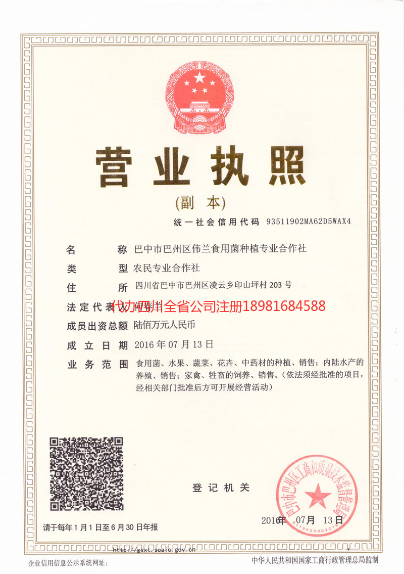 克孜勒苏柯尔克孜自治州克孜勒苏柯尔克孜自治州伟兰食用菌种植专业合作社